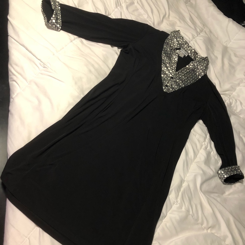 Black collared dress